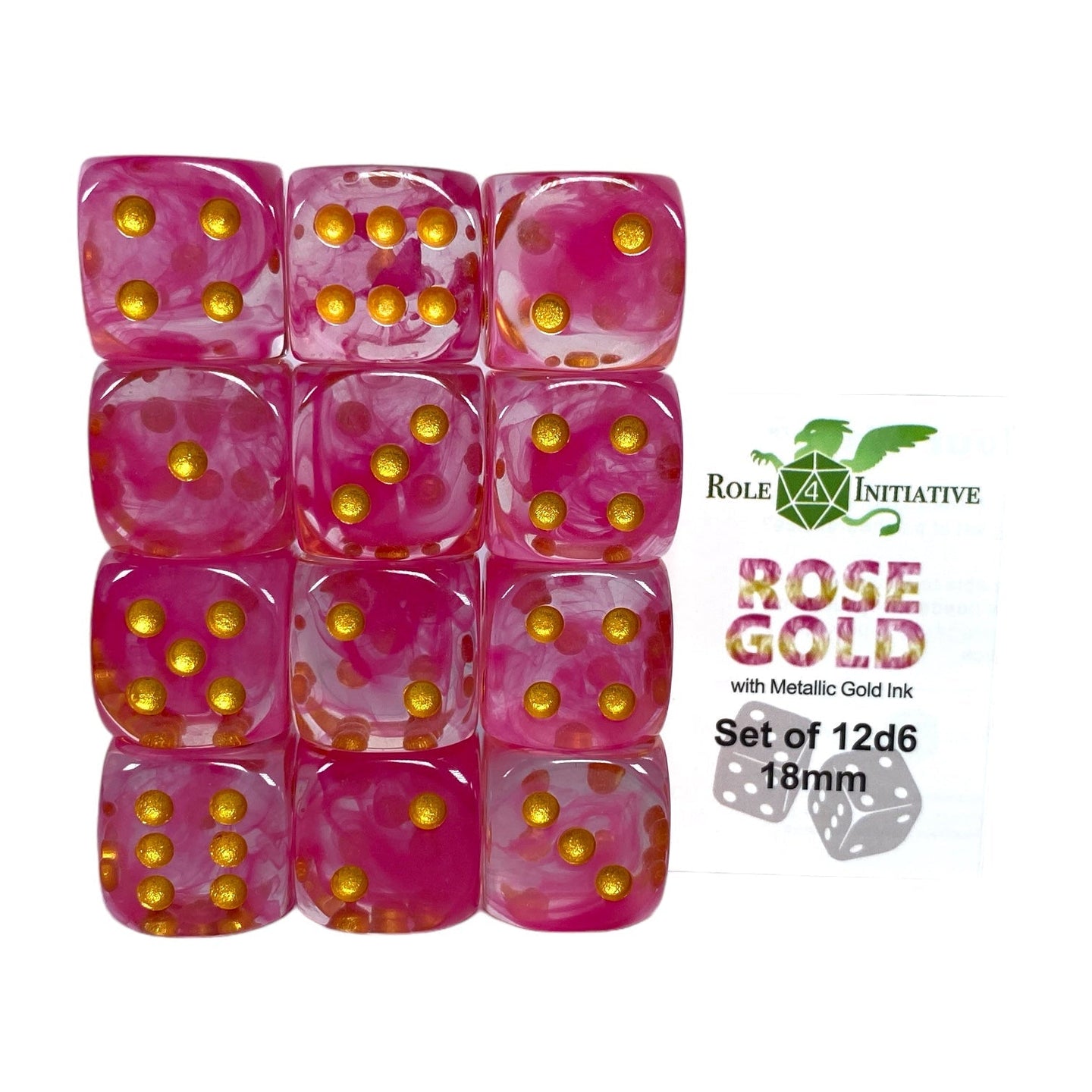 Diffusion Sets of 12d6 Pips 18mm Dice