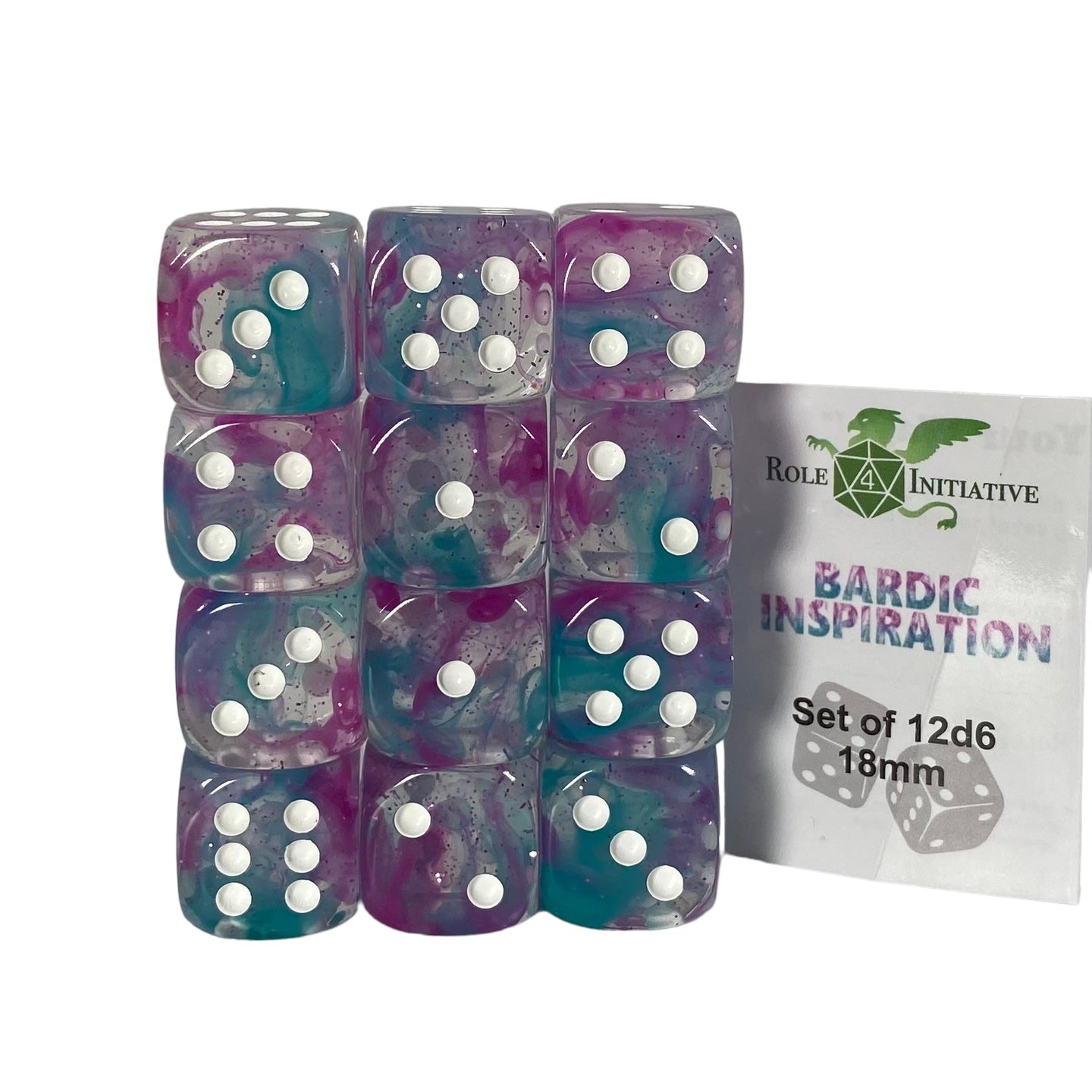 Diffusion Sets of 12d6 Pips 18mm Dice