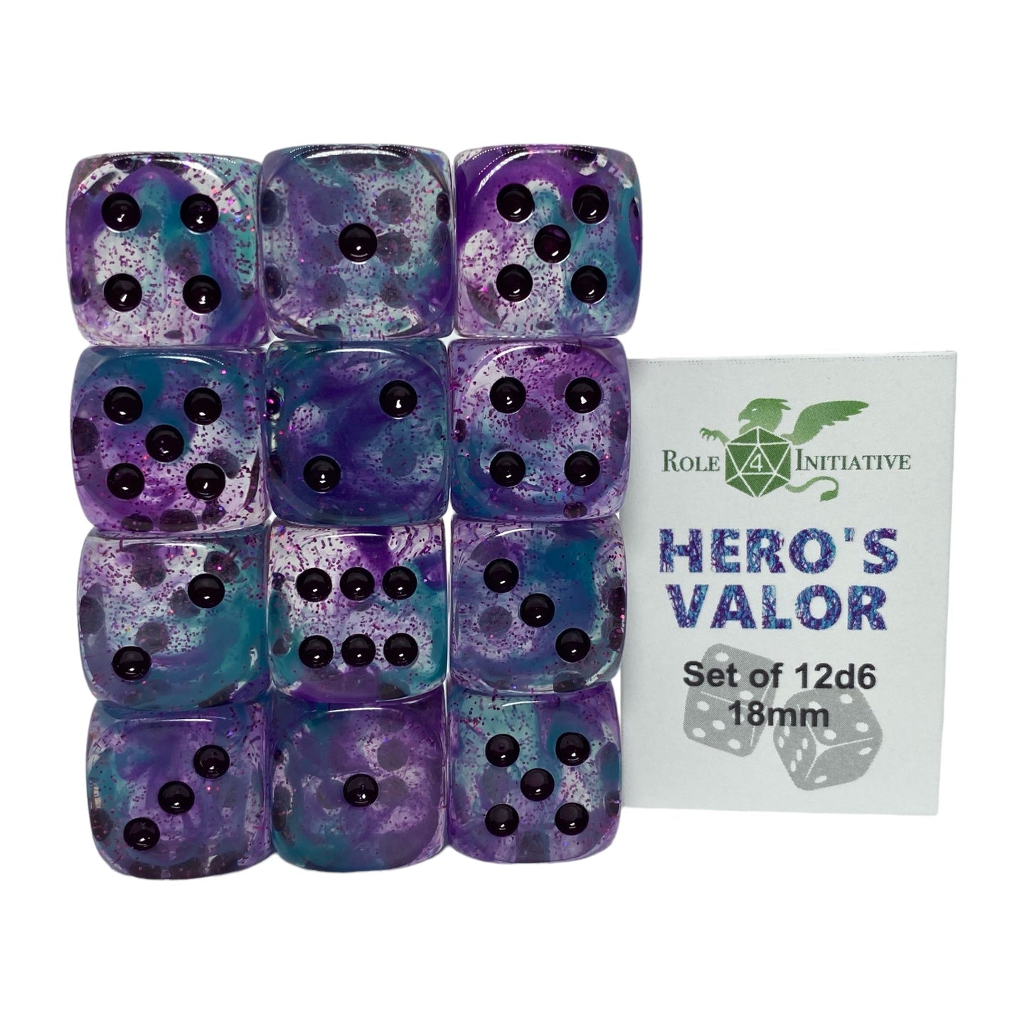 Diffusion Sets of 12d6 Pips 18mm Dice