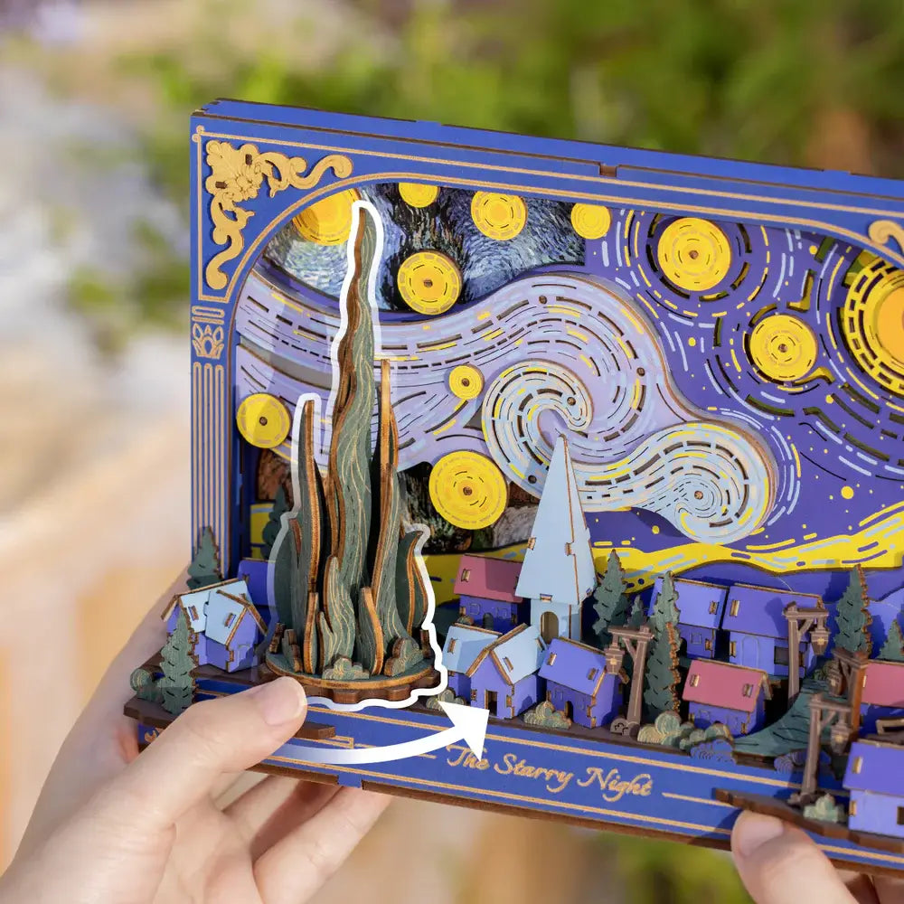 Rowood The Starry Night Wall Art 3D Wooden Puzzle