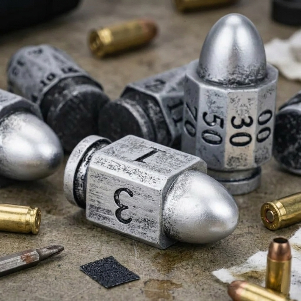 Moonshot Silver Bullet Resin Dice Set