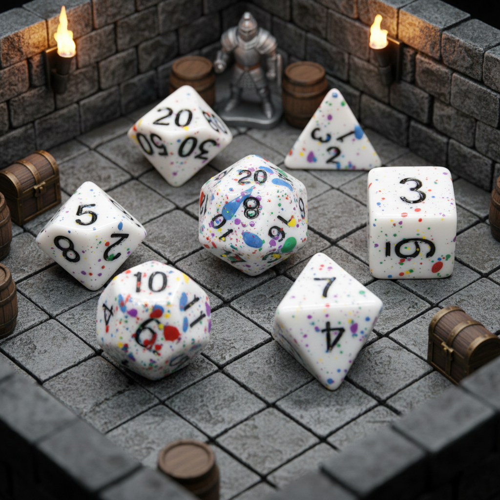 Prismatic Paintburst Resin Dice Set