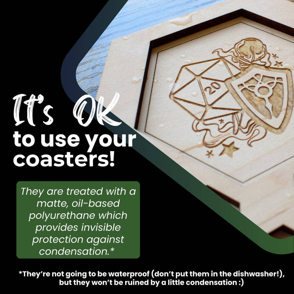 D&D Dice Tray Coasters, 23 Choices (14 Classes + Others)