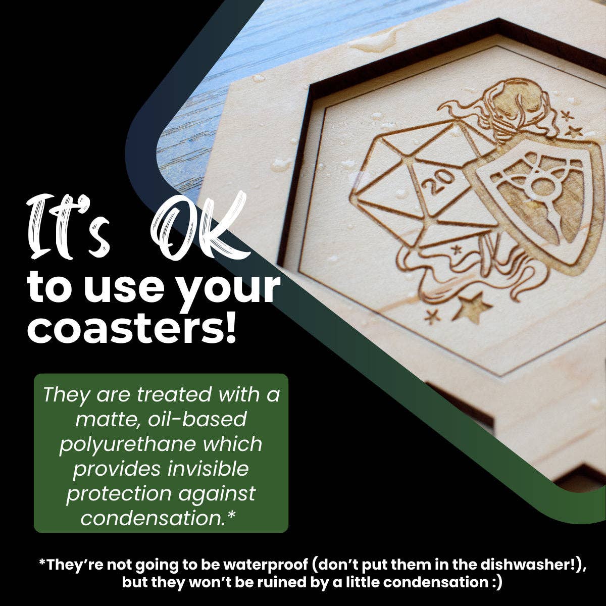 D&D Dice Tray Coasters, 23 Choices (14 Classes + Others)
