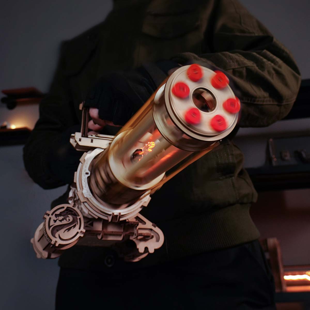 Rotating-Barrel Machine Toy Gun 3D Wooden Puzzle