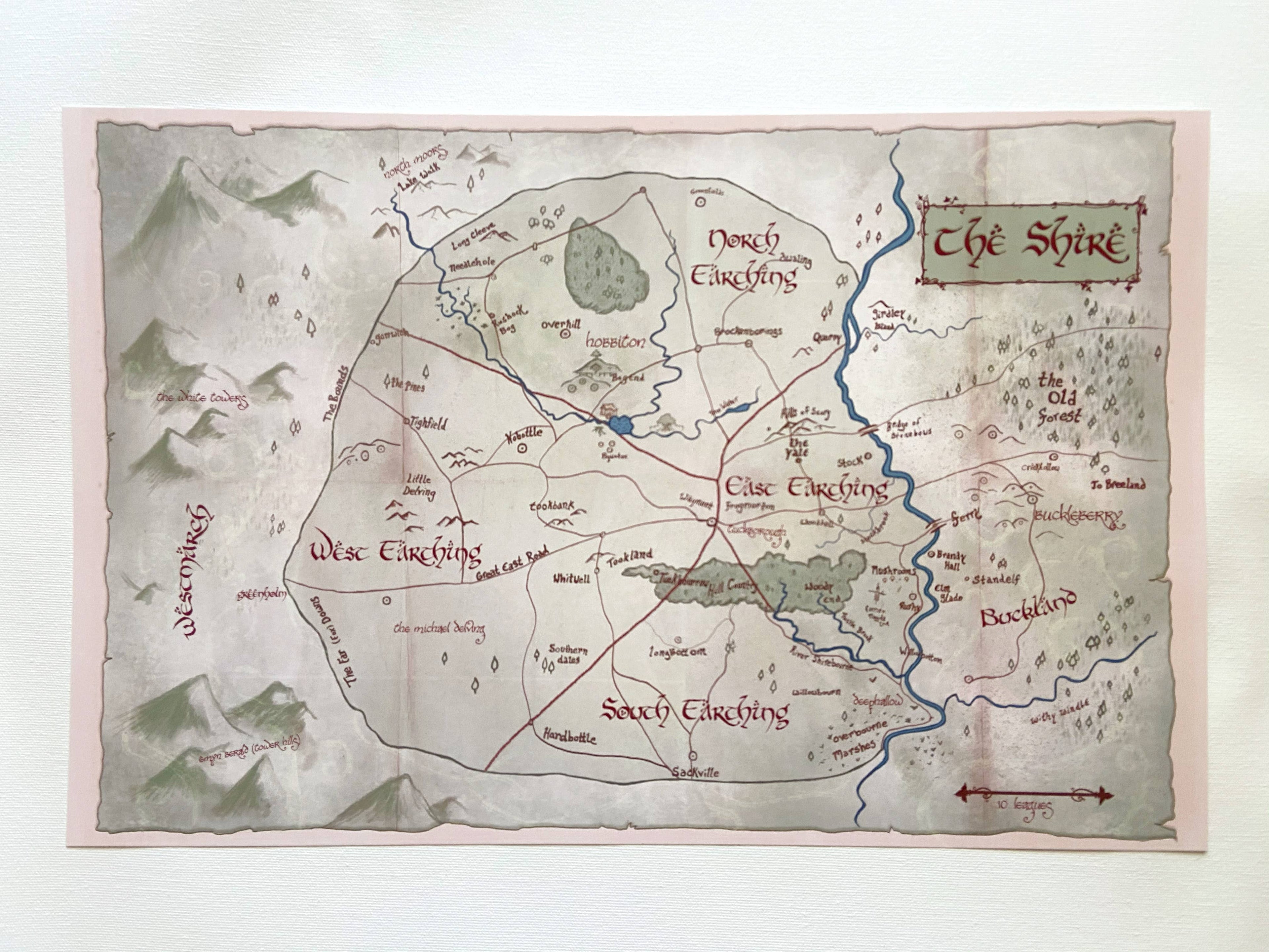 Map of the Shire // 11x17 LOTR Art Print