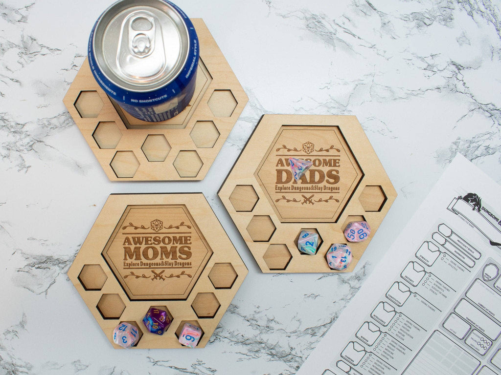 D&D Dice Tray Coasters, 23 Choices (14 Classes + Others)
