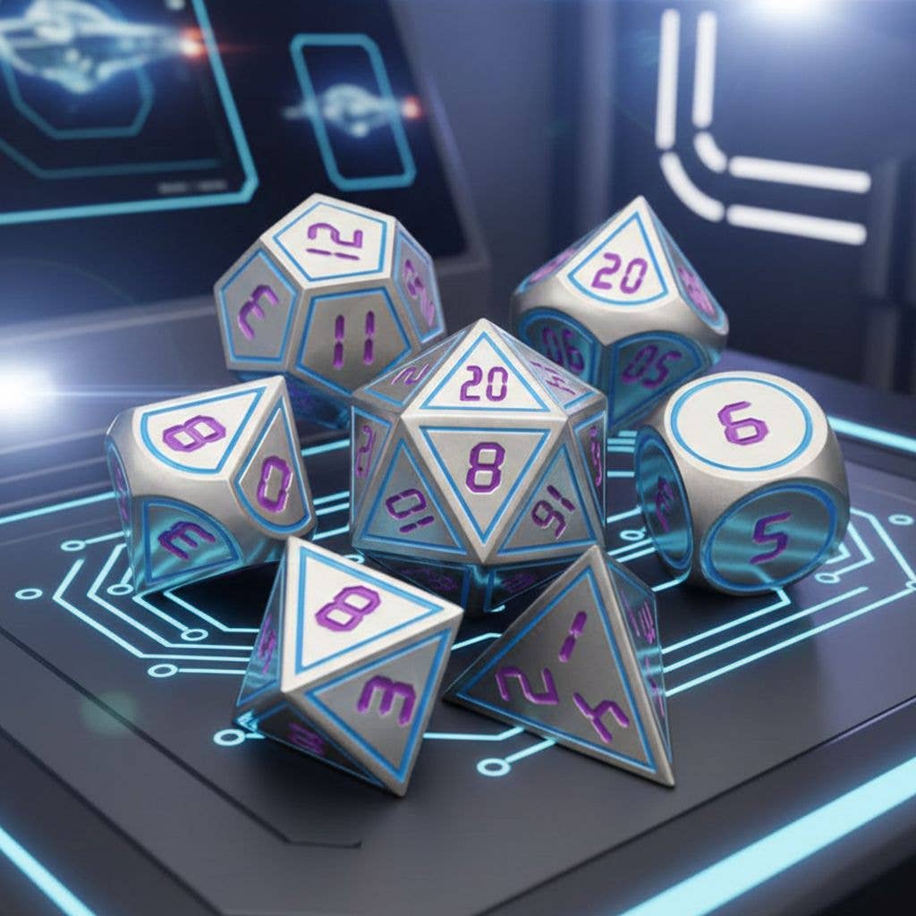 Cyber Display Metal Dice Set