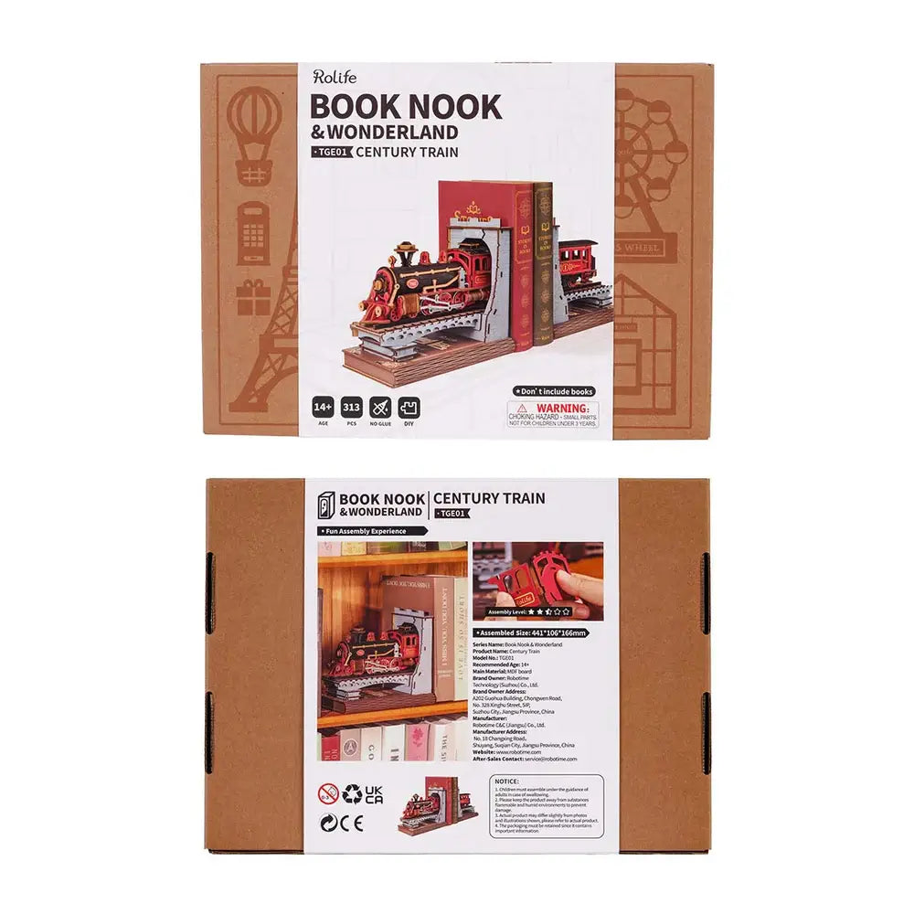 Century Train Rolife DIY Booknook Puzzles DIY Wooden