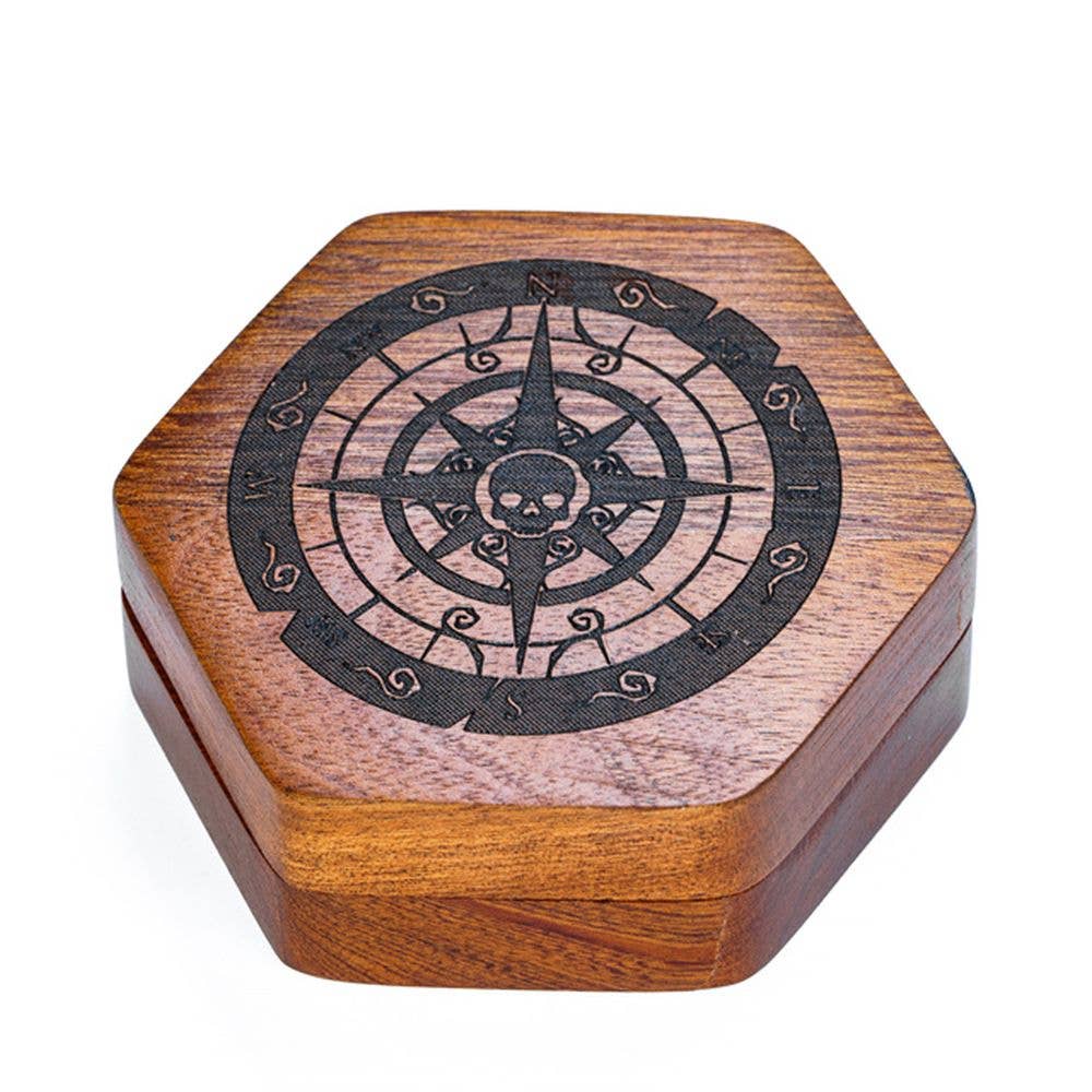 Compass of Fate: Pirate Wood Dice Box