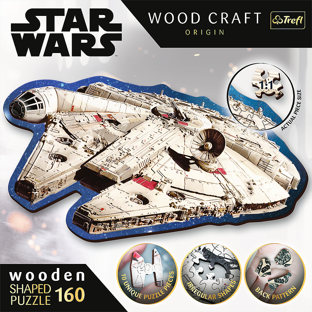 Trefl Wood 160 Piece Puzzle - Star Wars - Millennium Falcon