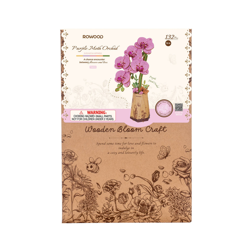 Purple Moth Orchid Rowood DIY Wooden Flower 3D