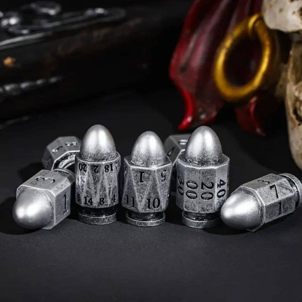 Moonshot Silver Bullet Resin Dice Set