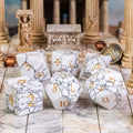 White Marble Cracked Stone Dice Set