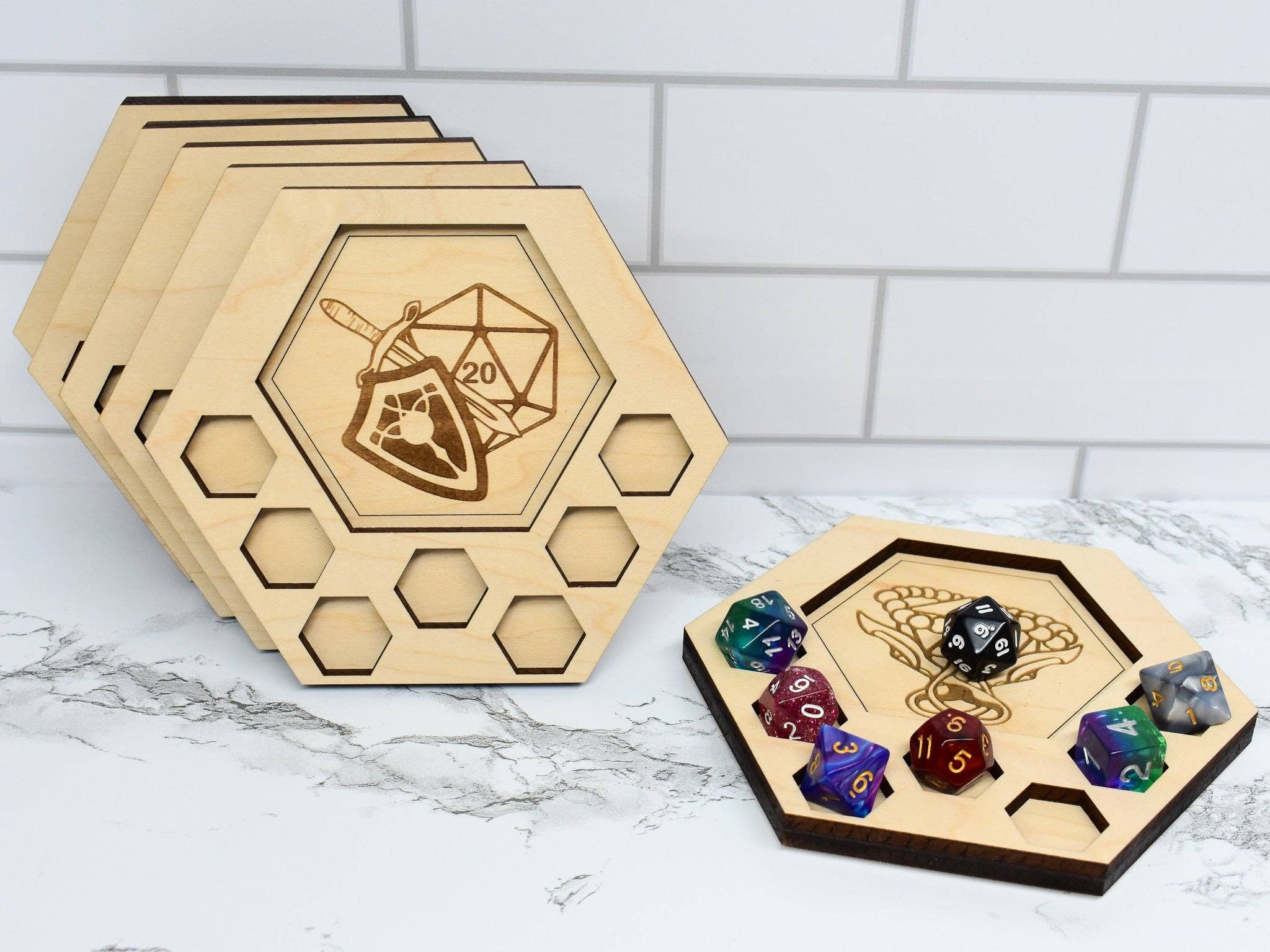 D&D Dice Tray Coasters, 23 Choices (14 Classes + Others)