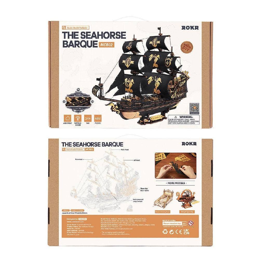 ROKR The Seahorse Barque 3D Wooden Puzzle