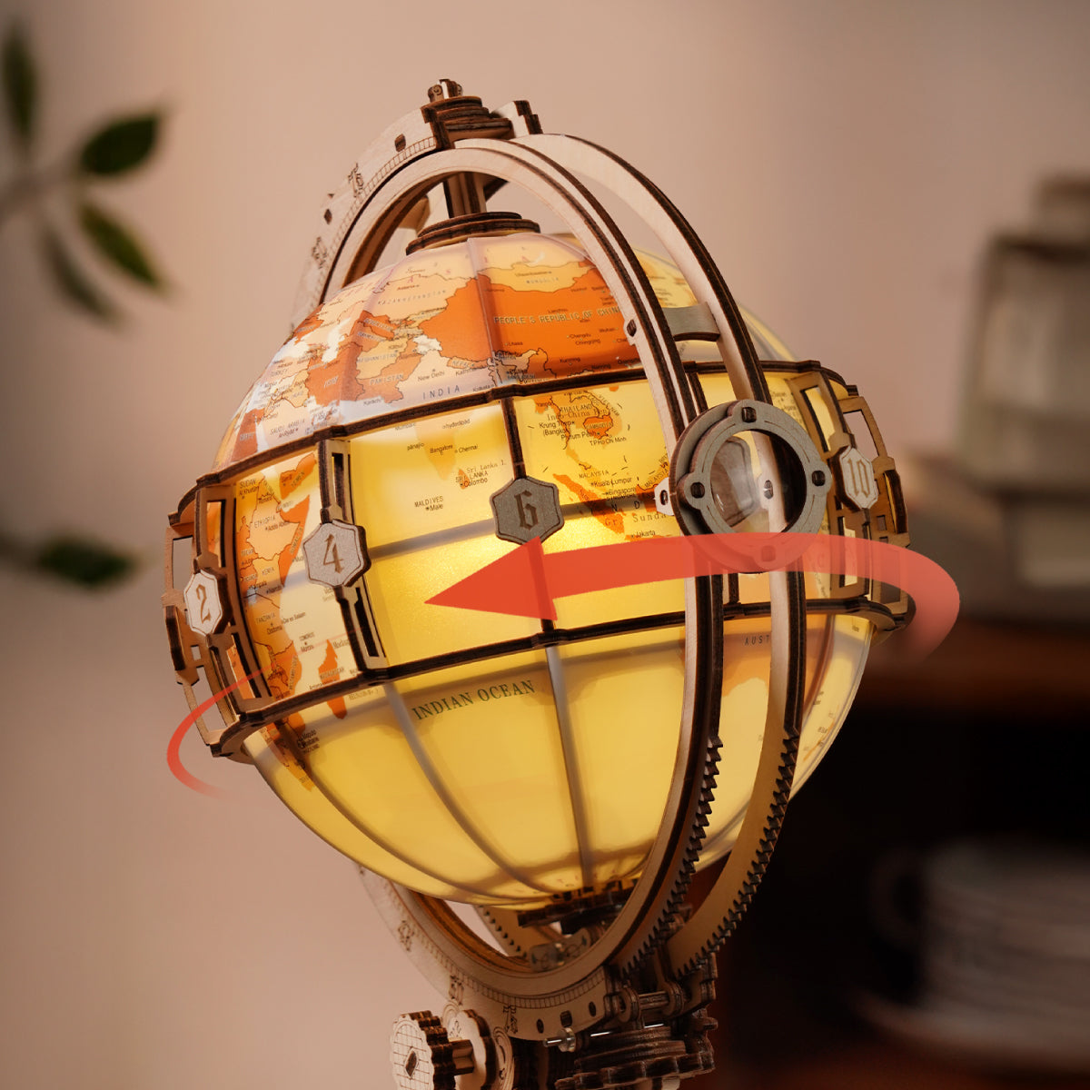 Luminous Globe 3D Wooden Puzzle (Electric Version)