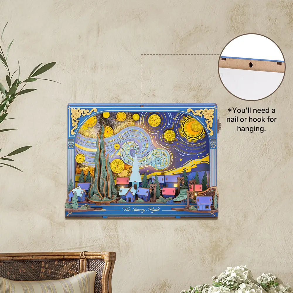 Rowood The Starry Night Wall Art 3D Wooden Puzzle