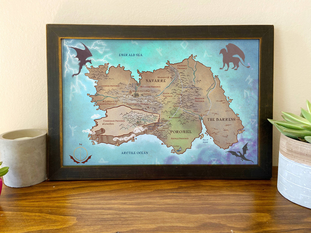 Empyrean Series Map // Navarre // Fourth Wing Fan Art // Lit