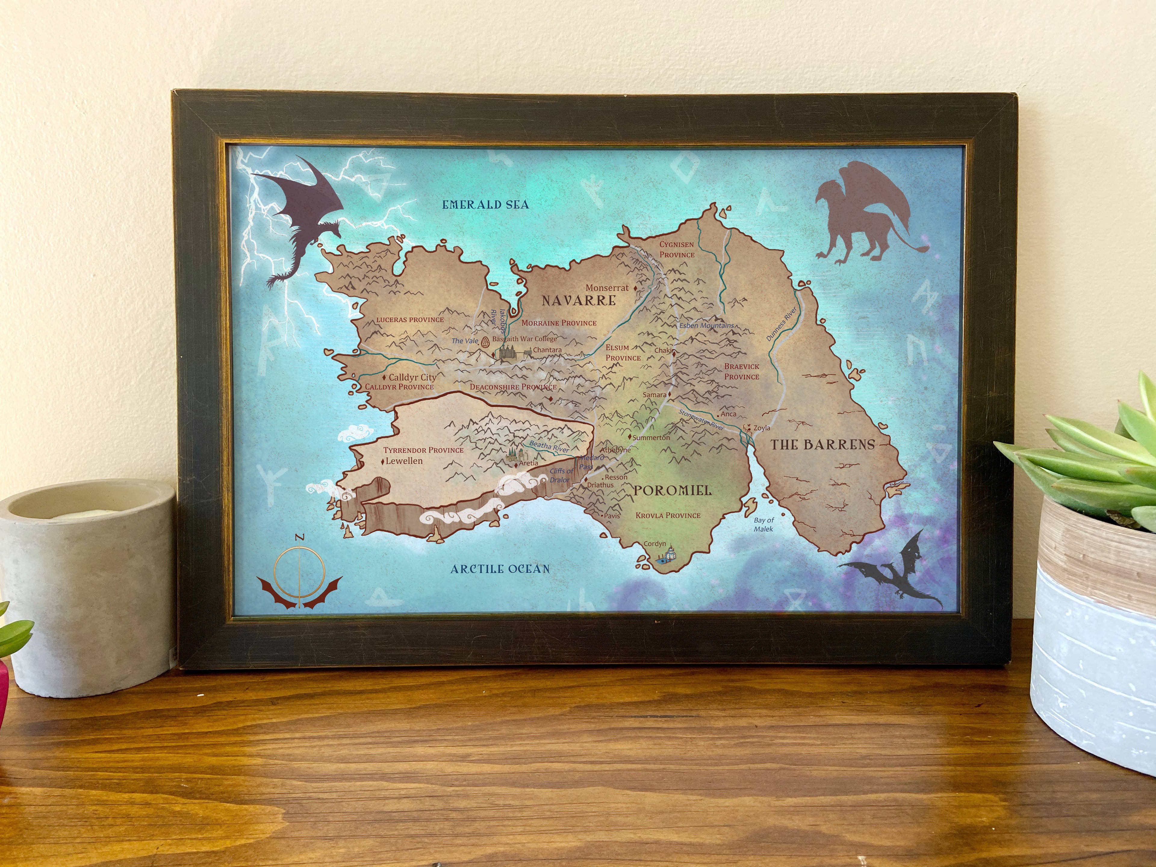 Empyrean Series Map // Navarre // Fourth Wing Fan Art // Lit