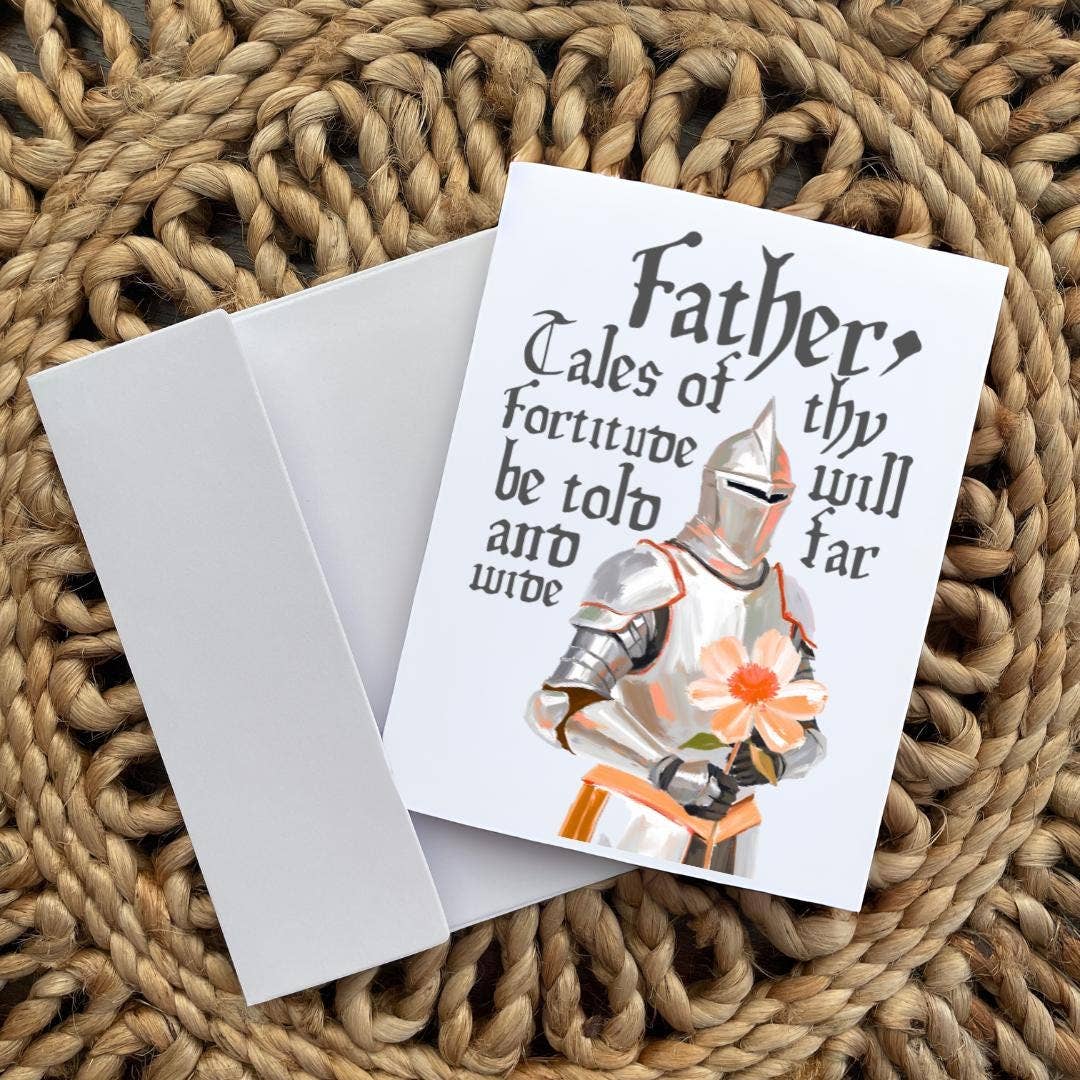 Medieval Knight Flower Father's Day/Birthday Card