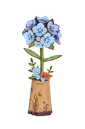 Rowood Blue Hydrangea DIY Wooden Flower 3D Puzzle