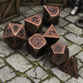 Earthen Bronze Forged Metal Dice Set