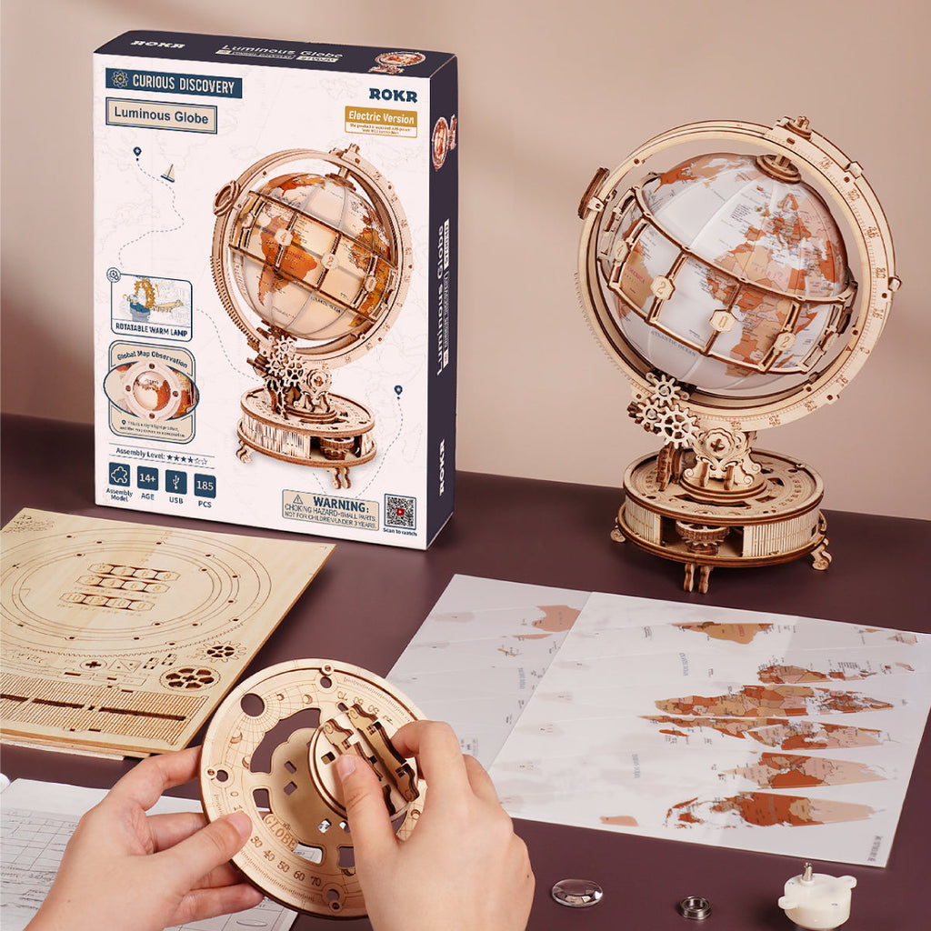 Luminous Globe 3D Wooden Puzzle (Electric Version)