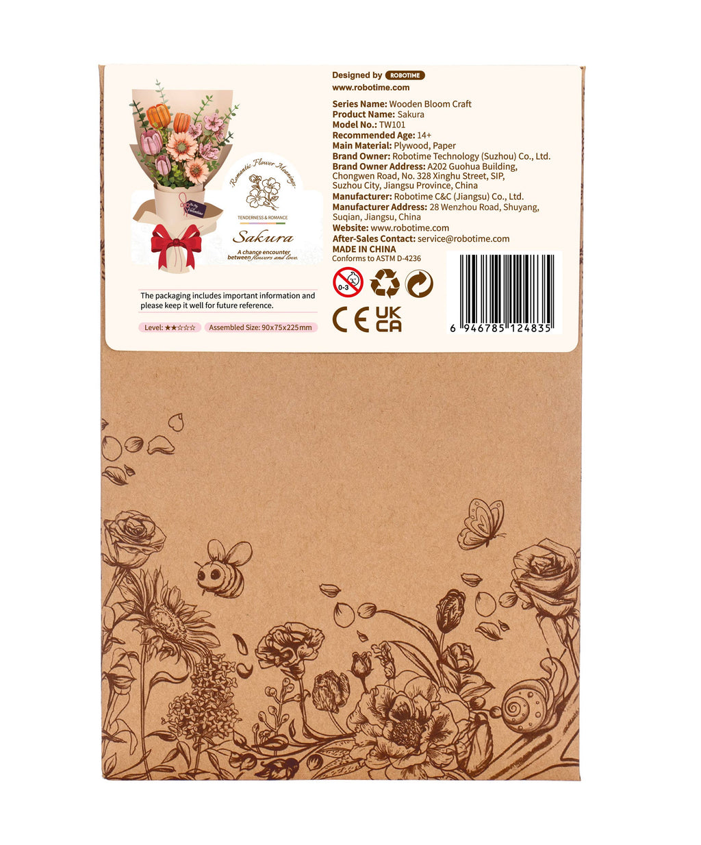 Sakura Rowood DIY Wooden Flower 3D Puzzles