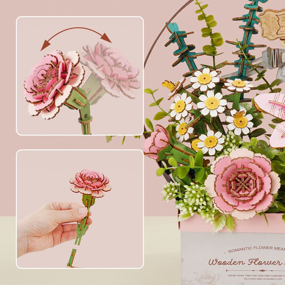Wooden Flower Basket 3D Puzzle