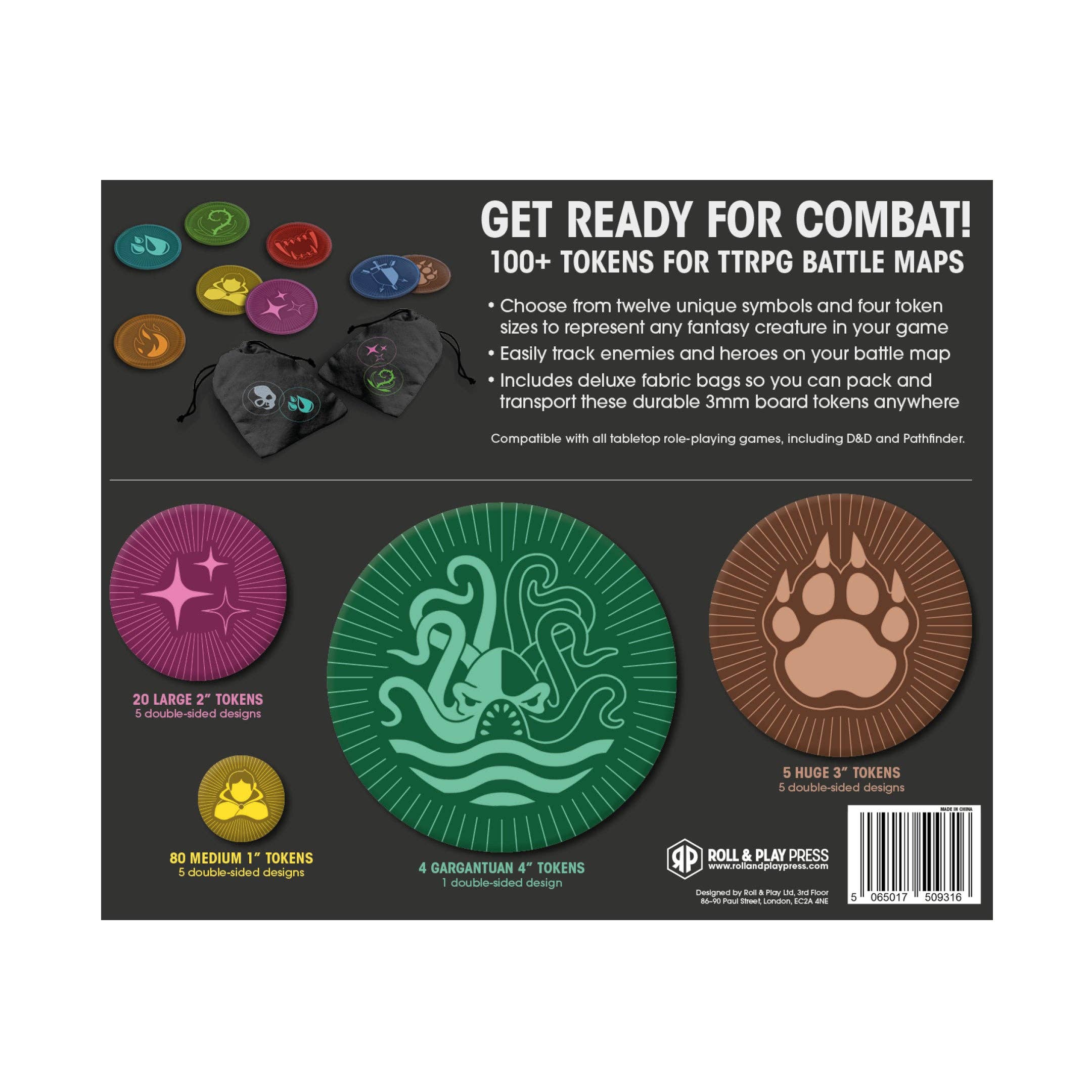 Tabletop Tokens Fantasy Creatures set with various DnD token designs