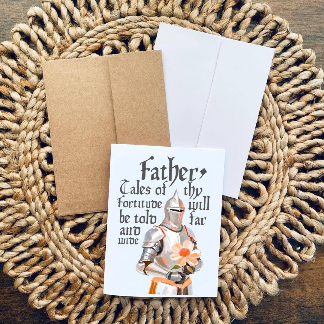 Medieval Knight Flower Father's Day/Birthday Card