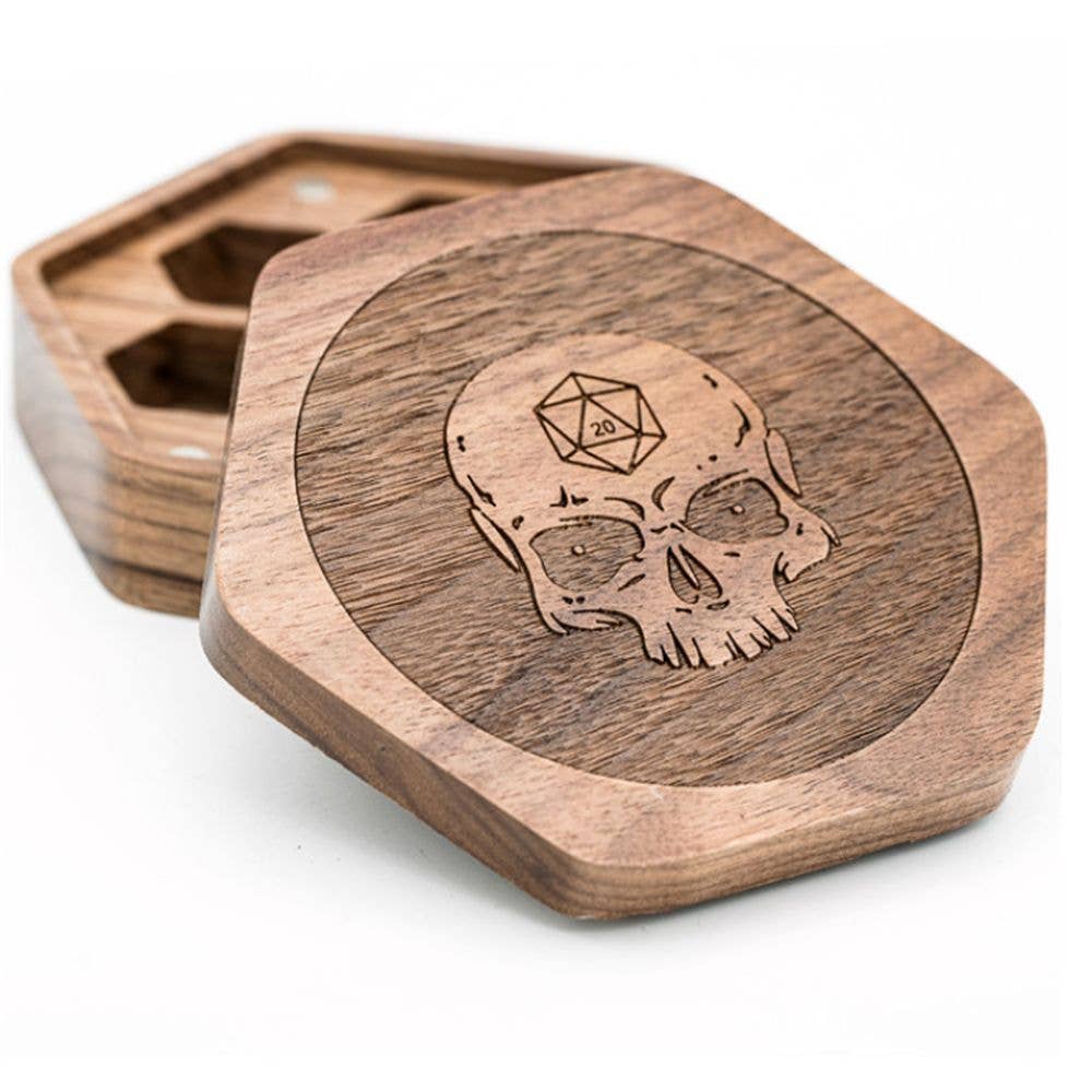 Skull Keeper Wood Dice Box