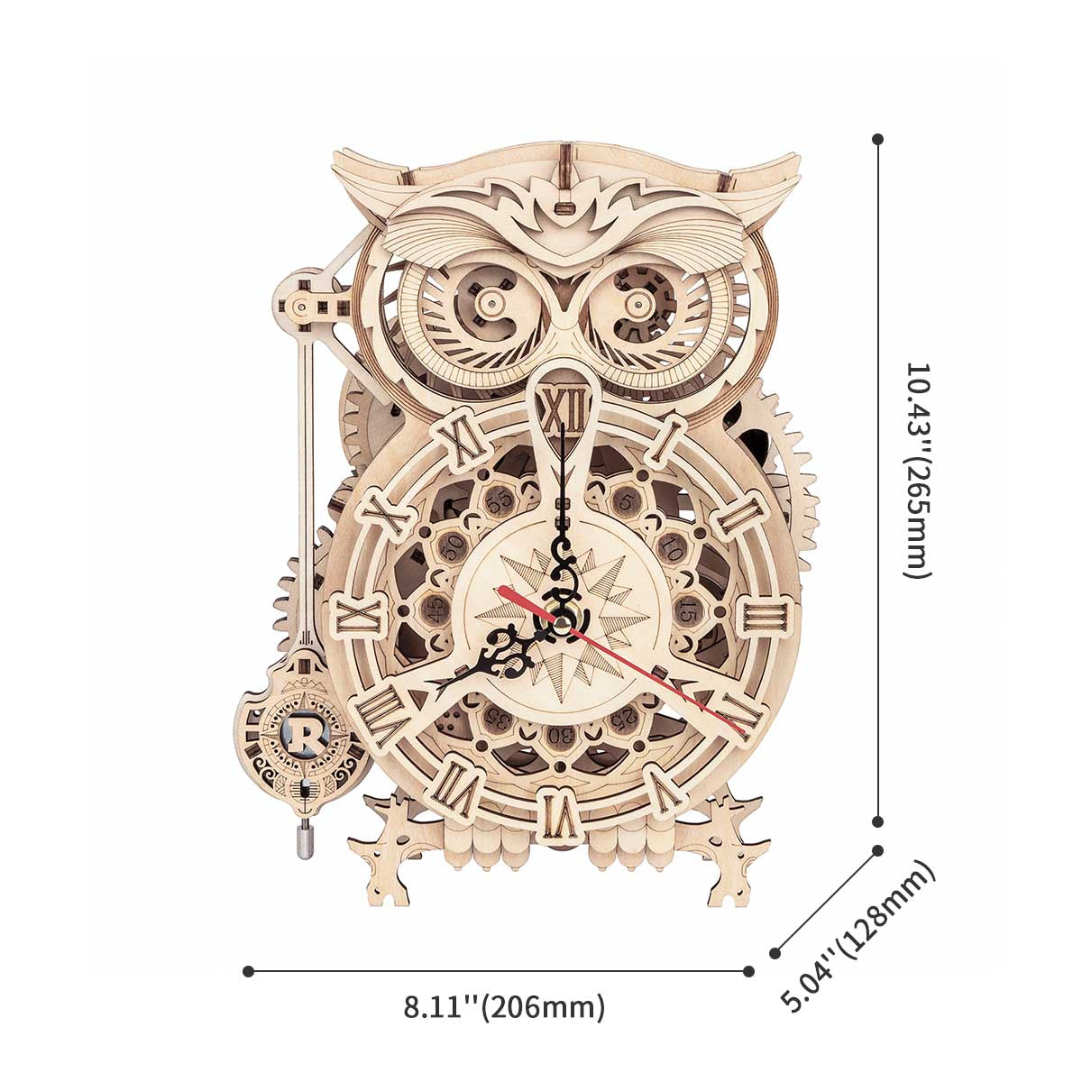 Owl Clock Mechanical Gears 3D Wooden Puzzle