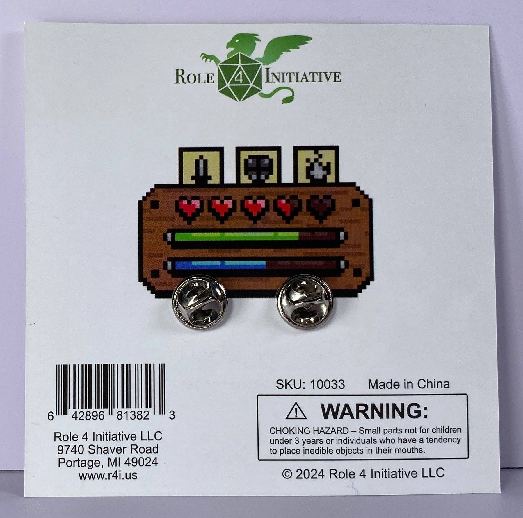 8-bit Stat Bars - Collectible Enamel Pin