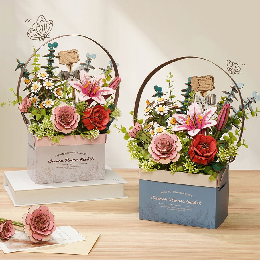 Wooden Flower Basket 3D Puzzle