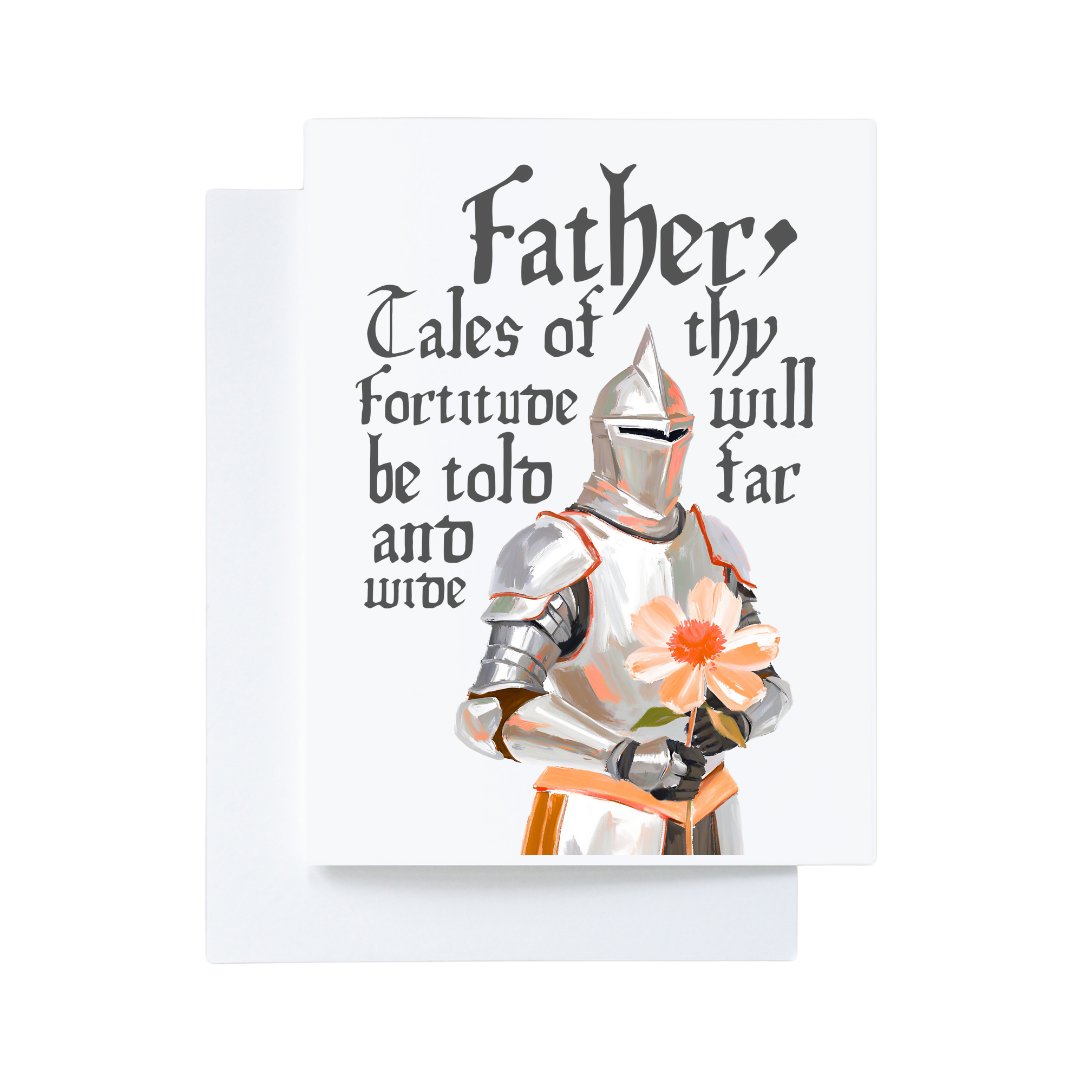 Medieval Knight Flower Father's Day/Birthday Card