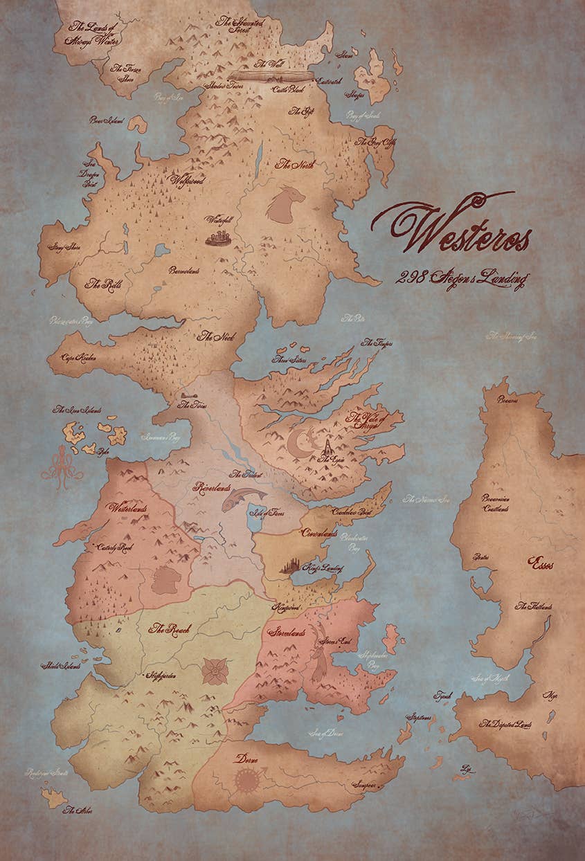 Map of Westeros // Game of Thrones Art Print