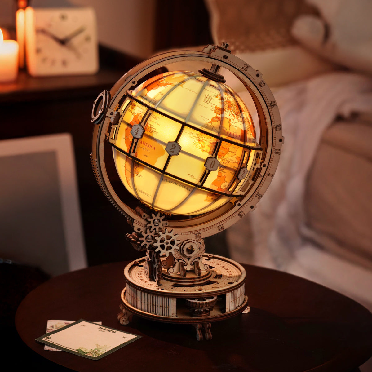 Luminous Globe 3D Wooden Puzzle (Electric Version)