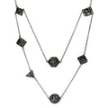 Dragon's Eye 7-die Necklace - Gunmetal with Purple Gems