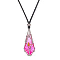 Mysticage Dice Chain Necklace with D4 - Black Leather Chain