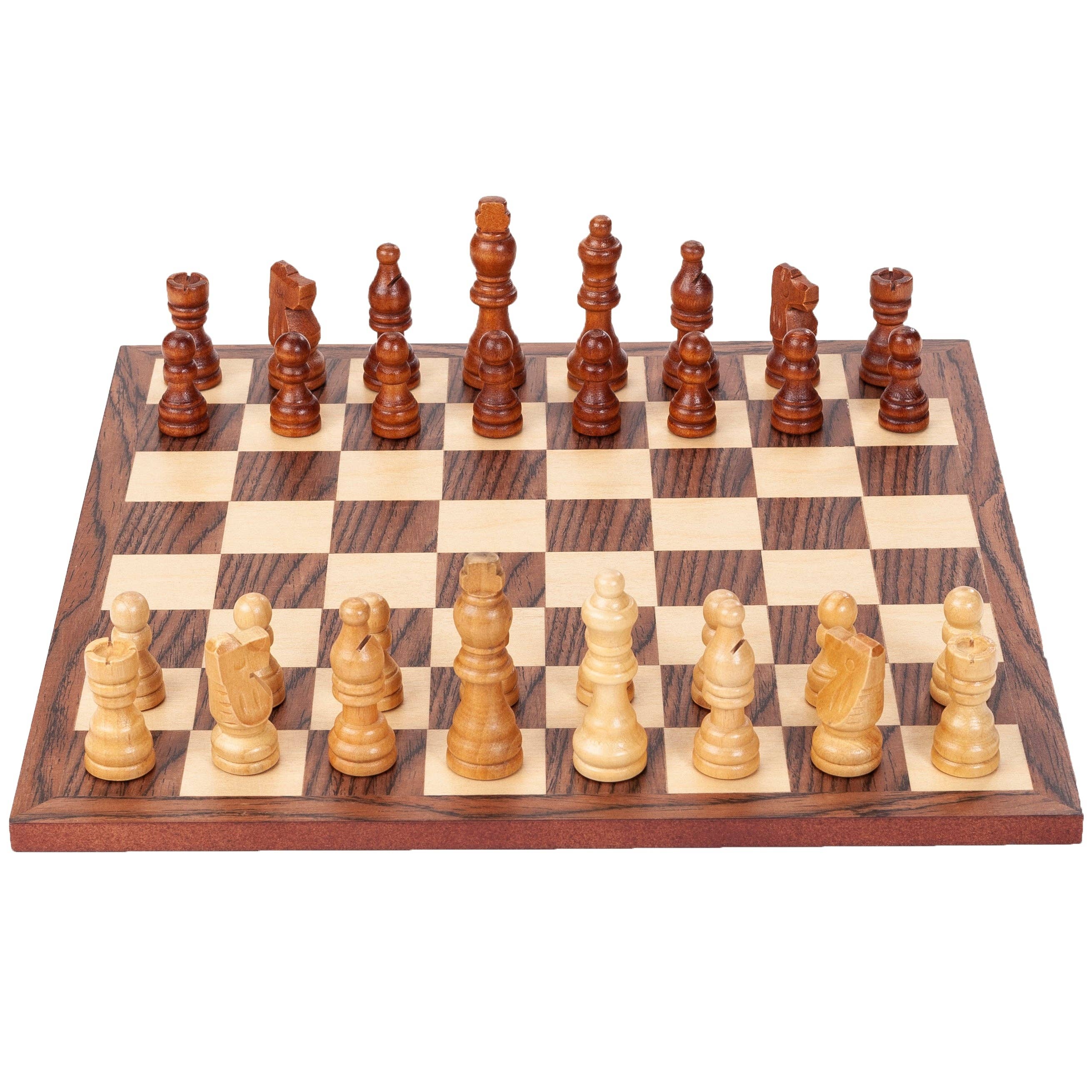 WE Games Classic Staunton Wood Chess Set - 12 in. Board, 2.75 in. King