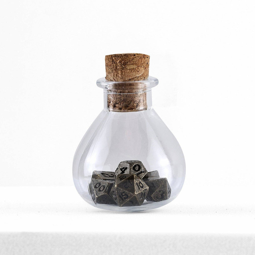Unseelie Mini Metal RPG Dice Set  - Ancient Bronze