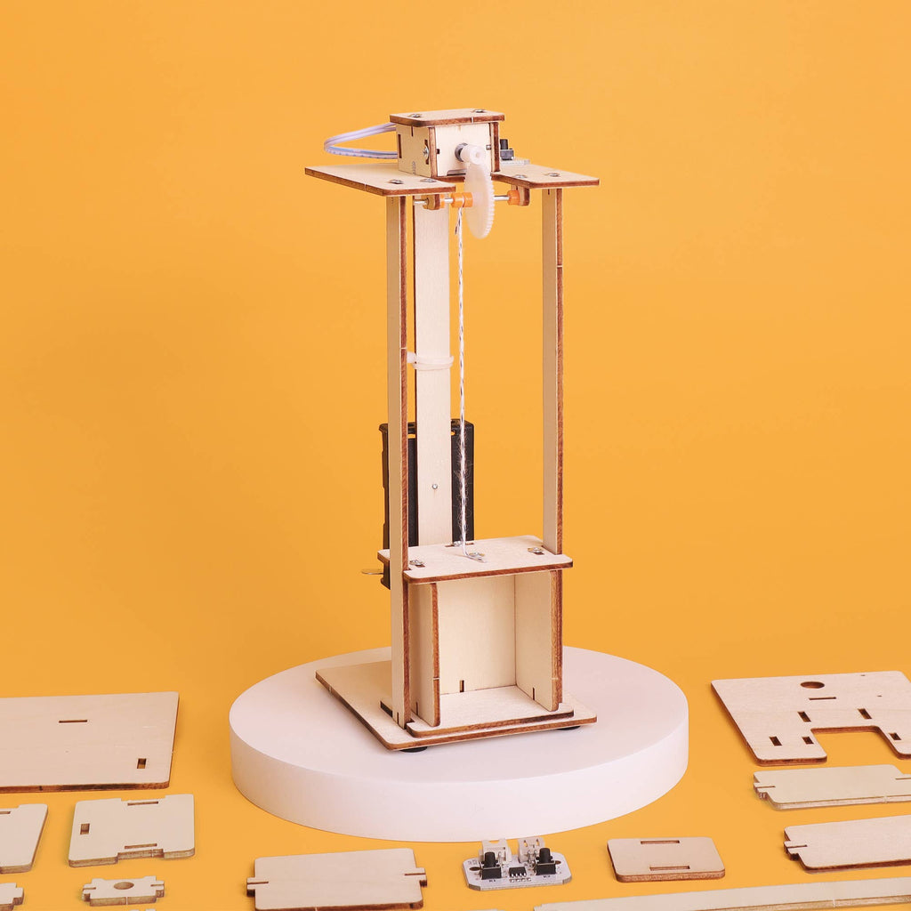 Electric Elevator DIY Kit, STEM Toy for Kids, Craft Kit