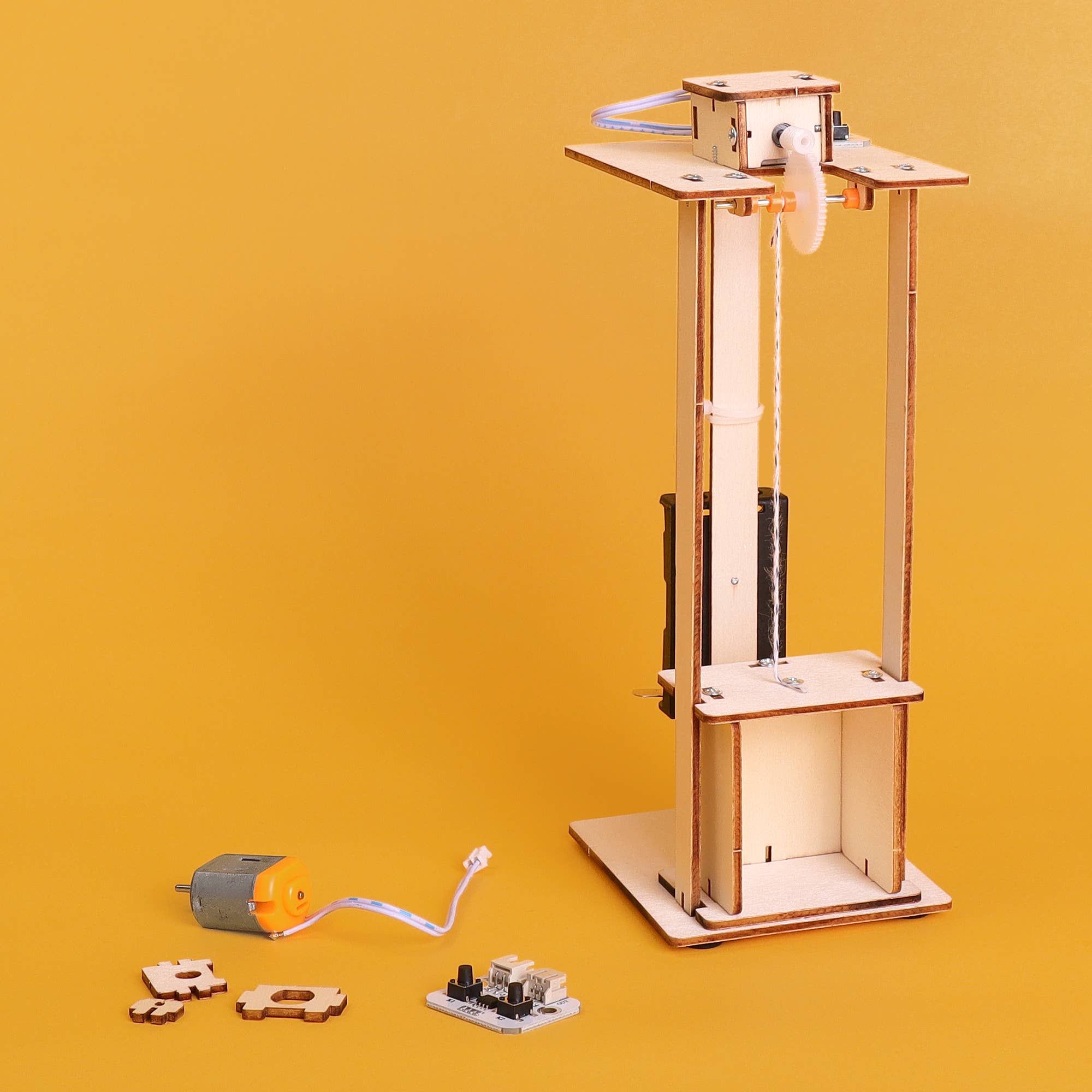 Electric Elevator DIY Kit, STEM Toy for Kids, Craft Kit