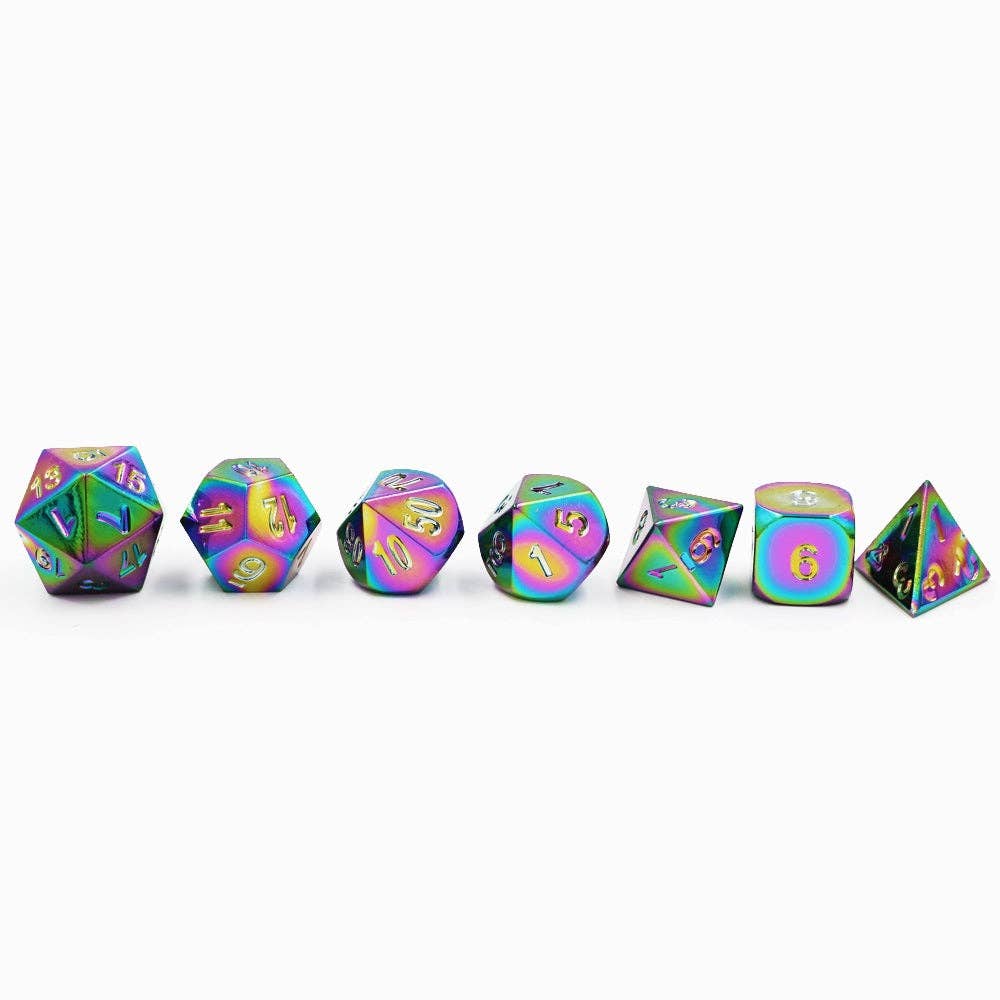 Rainbow Nexus Forged Metal Dice Set