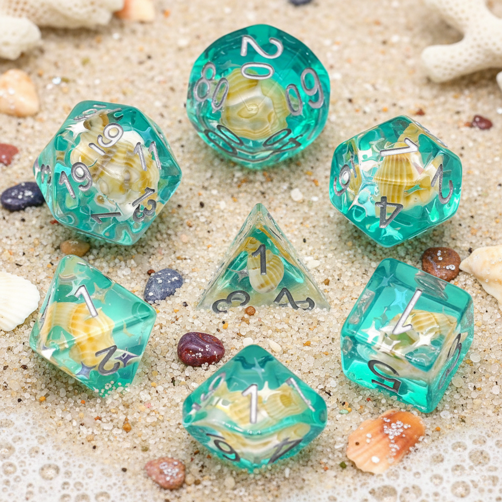 Conch of the Tides Resin Dice Set
