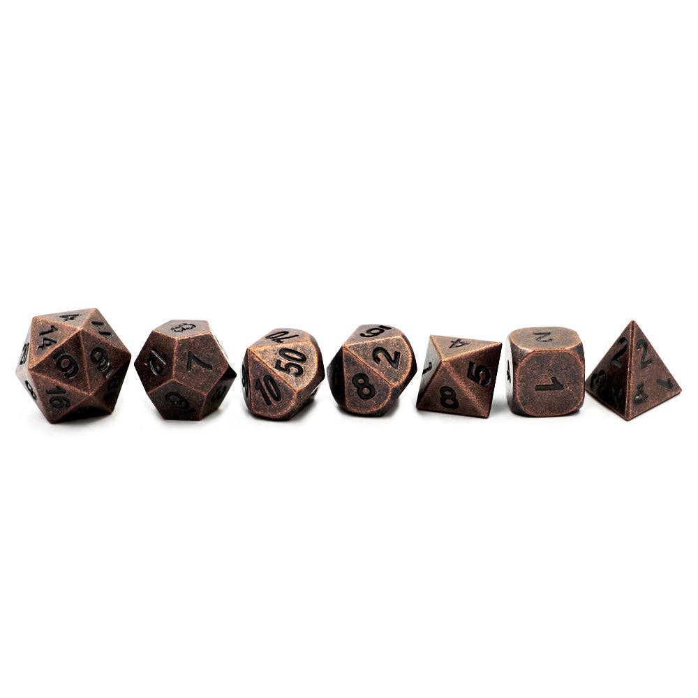 Earthen Bronze Forged Metal Dice Set