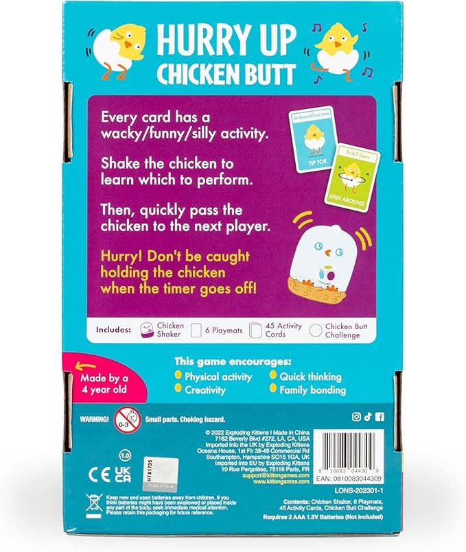 Hurry Up Chicken Butt - Hot Potato Style Card Game