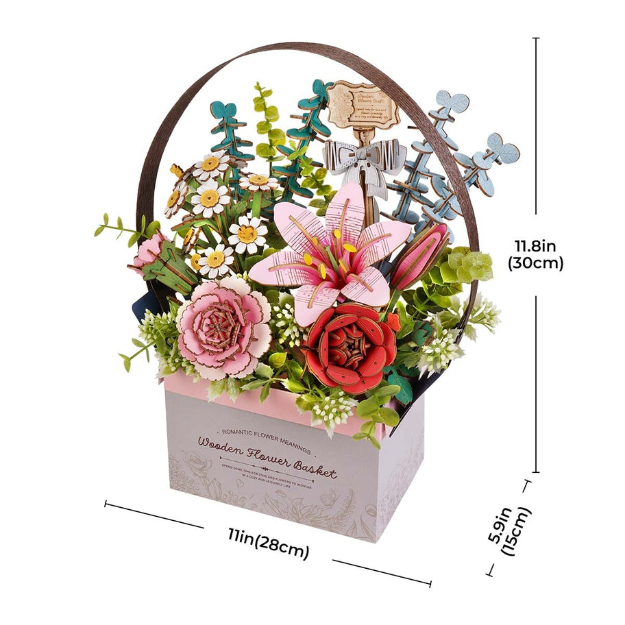 Wooden Flower Basket 3D Puzzle
